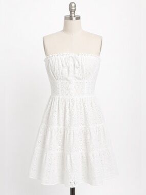 NWT strapless white cotton eyelet mini dress by Forever 21, Size XL
